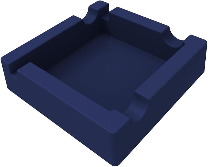 Navy Blue Silicone Ashtray Dock Compact Washable For Car And Office - Image 2