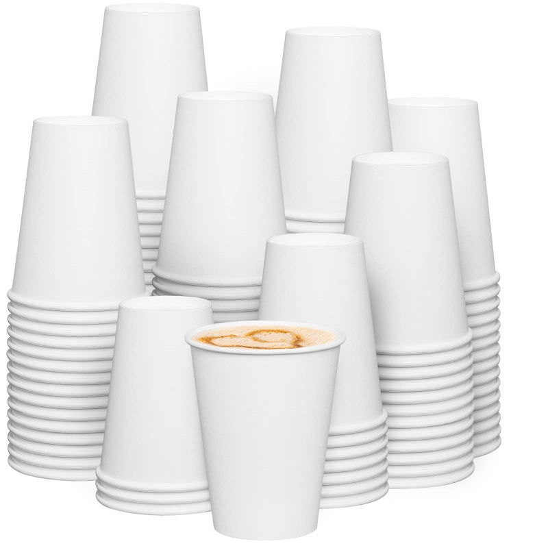 GUSTO 12 oz  300 Count Disposable White Paper Cups Hot Coffee Cups  EcoFriendly Hot Cups  formerly Comfy Package