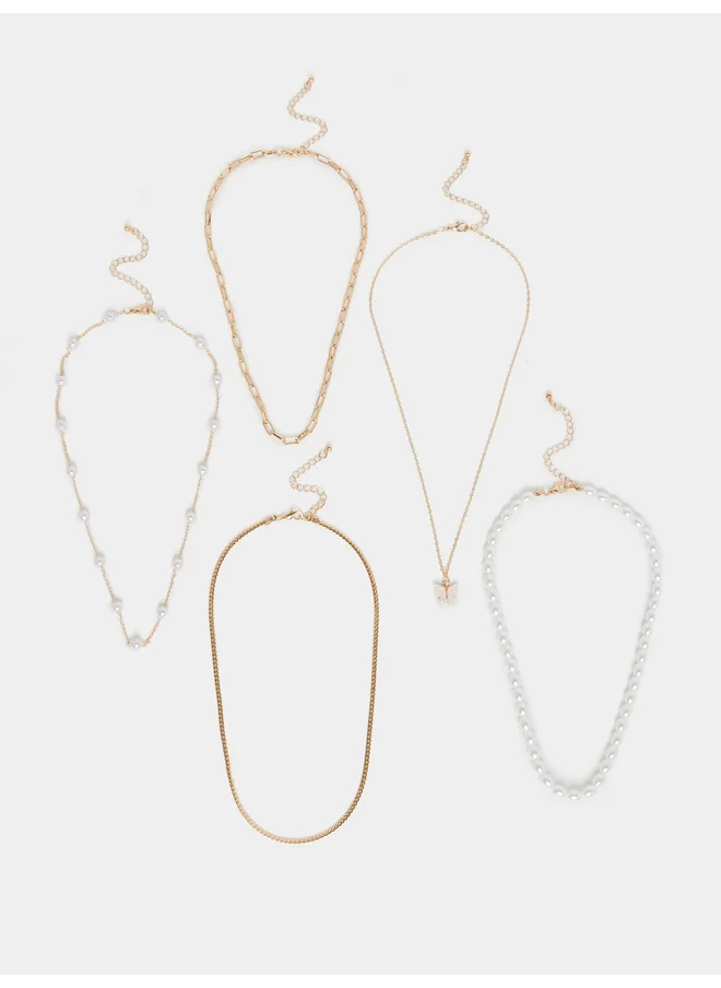 ستايلي Styli Set of 5 - Embellished Necklace