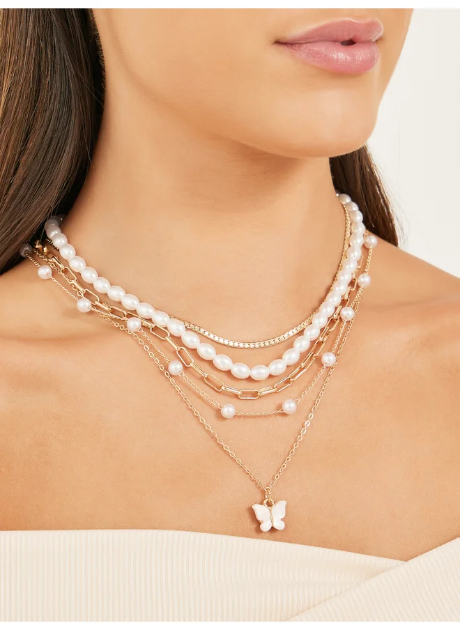 ستايلي Styli Set of 5 - Embellished Necklace