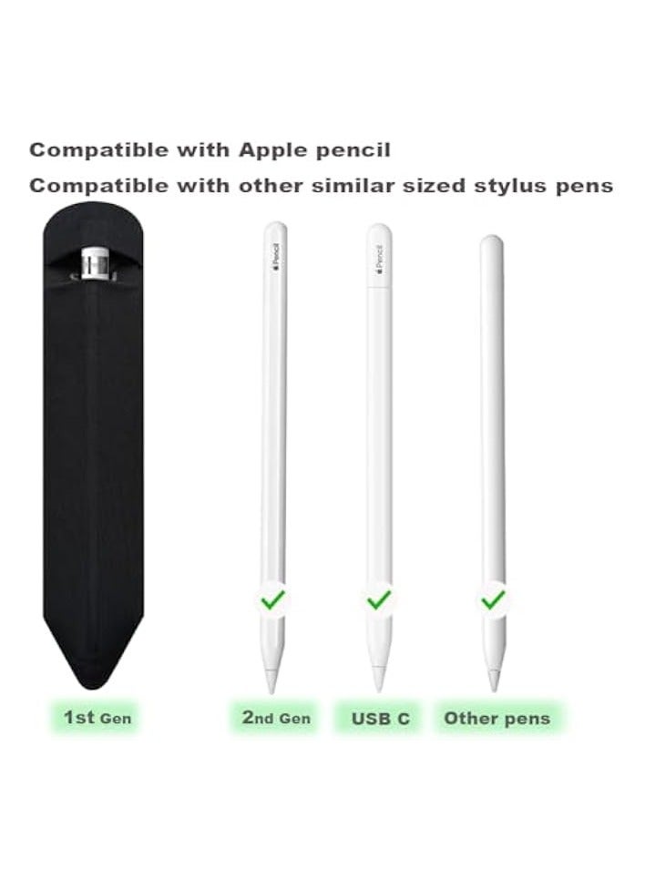 PROMASS Pencil Holder Compatible with Apple Pencil Pro/ 2nd Generation/ 1st Generation/USB-C Pencil, Adhesive Elastic Sleeve Pocket for iPad Pencil and Multiple Types Stylus Pen (Black)  - Image 4