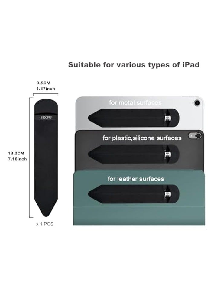 PROMASS Pencil Holder Compatible with Apple Pencil Pro/ 2nd Generation/ 1st Generation/USB-C Pencil, Adhesive Elastic Sleeve Pocket for iPad Pencil and Multiple Types Stylus Pen (Black)  - Image 5
