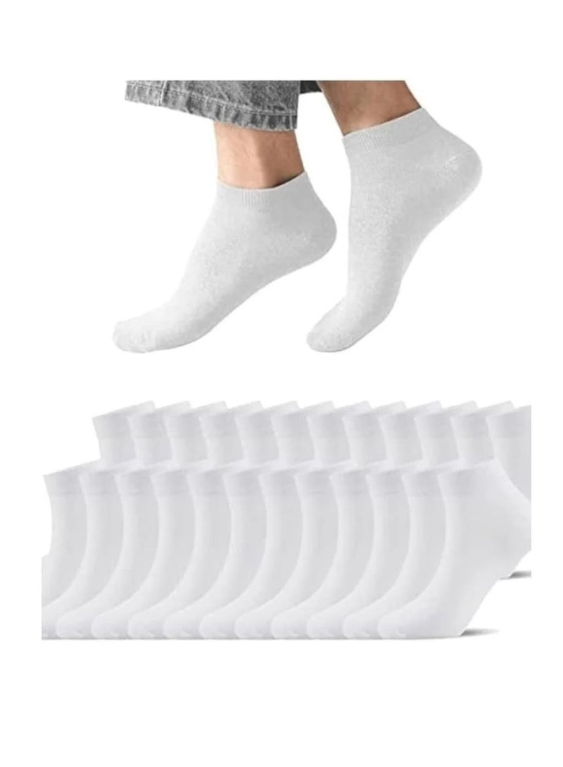 Short Ankle Socks for Women and Men, Cotton Short Sports Socks, 12 Pack