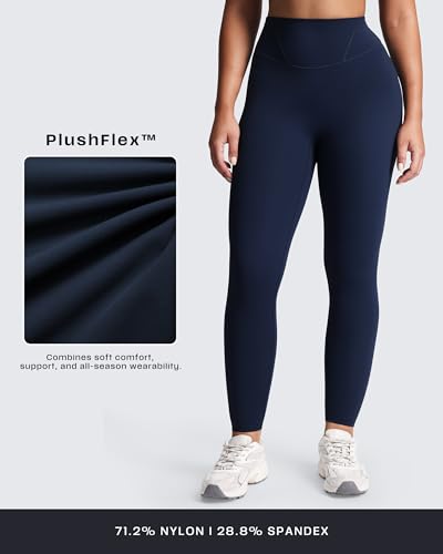 Aoxjox Women's Workout Velura Leggings High Waisted Hidden Scrunch PlushFlex™ Buttery Soft Yoga Pants 26" (Midnight Navy, Small) - Image 5