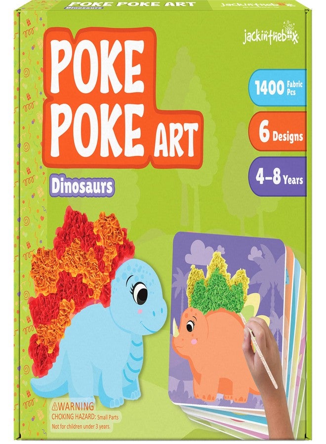 jackinthebox Poke Poke Art - Dinosaur Theme Like Triceratops Dino, Stegosaurus Dino, Dilophosaurus Dino, Spinosaurus Dino, Mess-Free Sewing Art for Kids, Toys for Girls and Boys Ages 4 5 6 7 8 - Image 1