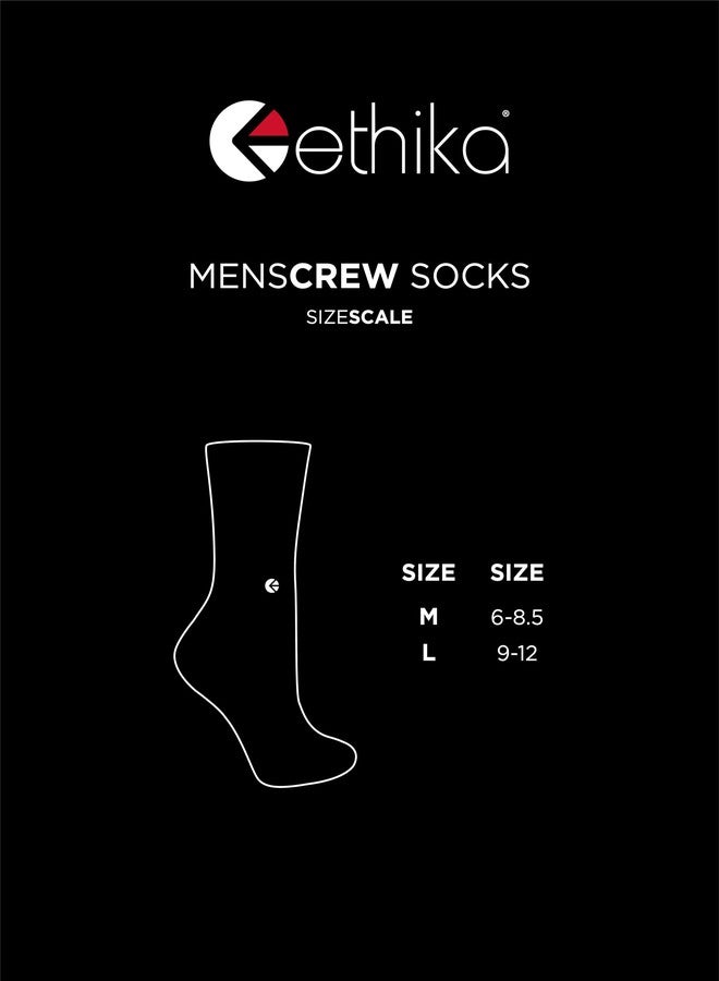 Ethika Men Crew Socks | Crew Sock - Stone Grey (GRY, M) - Image 3