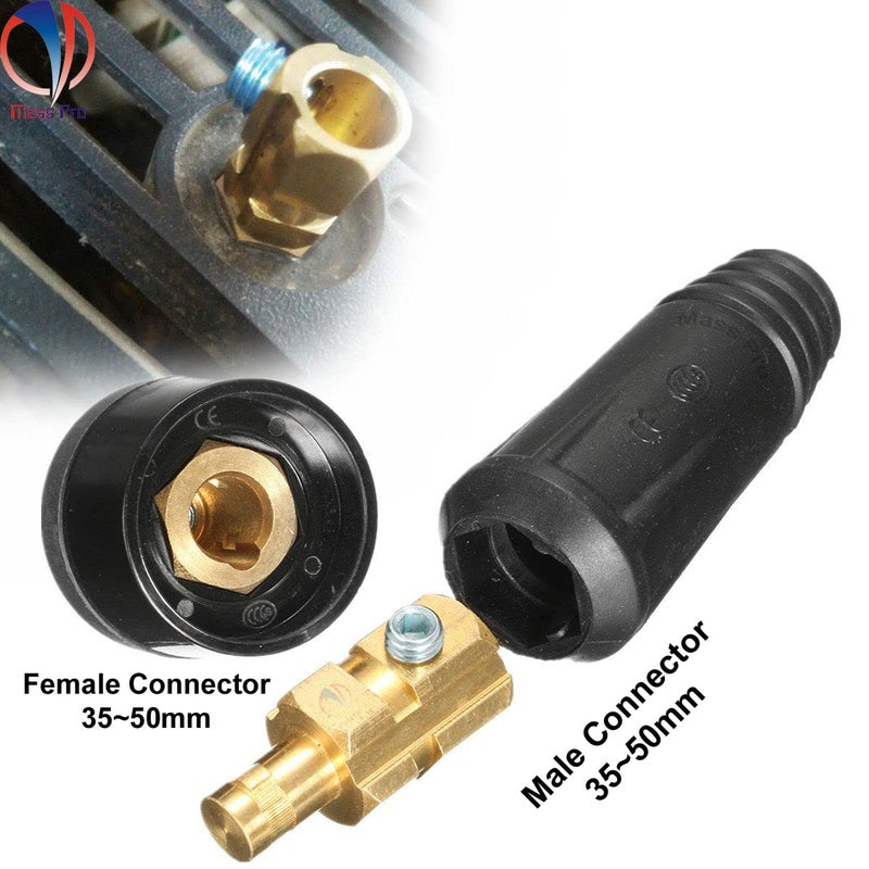 Mass Pro Mass Pro 1xMale 1xFemale Pack of 2 Quick Fitting Welding Machine Cable Connector Plug Socket 3550 Sqmm Inverter Welding Machine  - Image 2