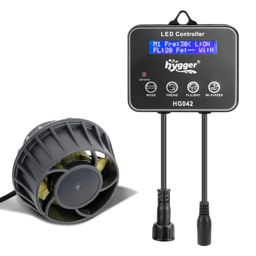 hygger 2114 GPH Aquarium Inverter Wavemaker Pump with LED Controller DC 24V 10W Ultraquiet Submersible Power Head with Magnetic Base Circulation Pump for 3075 Gal Freshwater Saltwater Tank - Image 1