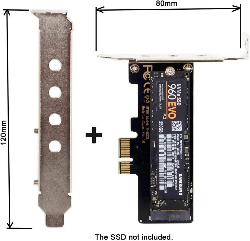 JSER NVME to PCI-E 4.0 Low Profile PCI-E 3.0 x1 Lane to M.2 NGFF M-Key SSD Nvme AHCI PCI Express Adapter Card - Image 3