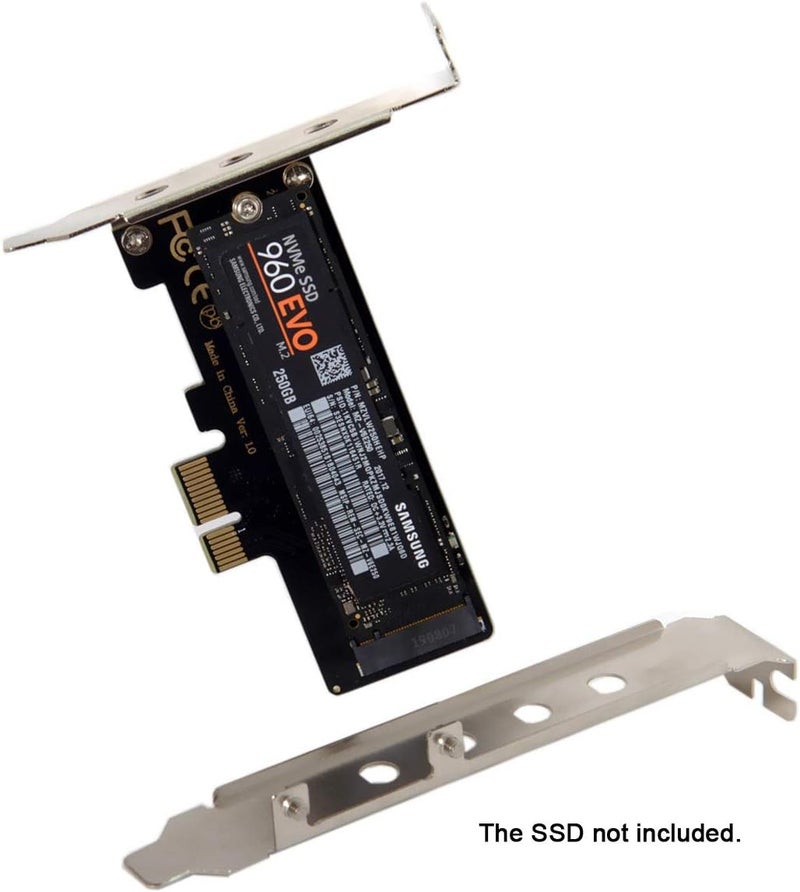 JSER NVME to PCI-E 4.0 Low Profile PCI-E 3.0 x1 Lane to M.2 NGFF M-Key SSD Nvme AHCI PCI Express Adapter Card - Image 2