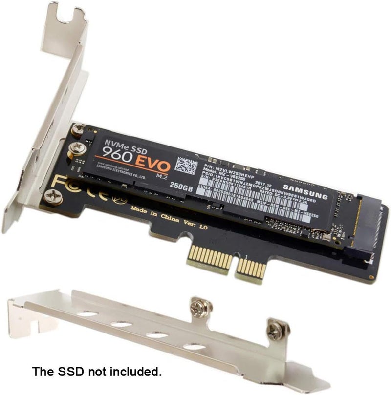 JSER NVME to PCI-E 4.0 Low Profile PCI-E 3.0 x1 Lane to M.2 NGFF M-Key SSD Nvme AHCI PCI Express Adapter Card - Image 4