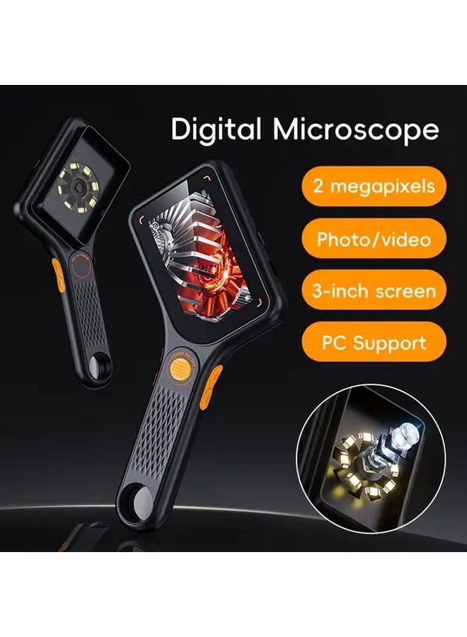 Black Digital Microscope 500x Magnification Portable Handheld Auto Focus USB Rechargeable - Image 1