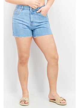 Don't Call Me Jennyfer Women Wash Belt Loops Denim Short, Blue  - Image 1