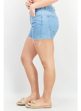 Don't Call Me Jennyfer Women Wash Belt Loops Denim Short, Blue  - Image 3