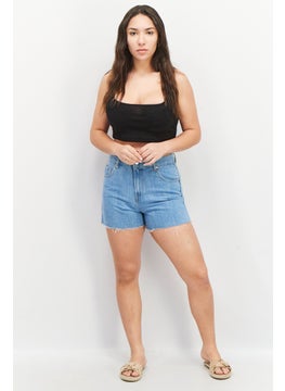 Don't Call Me Jennyfer Women Wash Belt Loops Denim Short, Blue  - Image 2