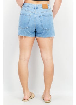 Don't Call Me Jennyfer Women Wash Belt Loops Denim Short, Blue  - Image 4