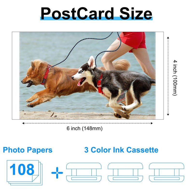 ACETONER Compatible for Canon Selphy CP1500 Ink and Paper KP-108IN 3 Color Ink Cartridges & 108 Sheets 4x6 Photo Paper Glossy for Canon Selphy CP1300,CP1500,CP1500,CP1000, CP910, CP900 Compact Photo Printers - Image 3