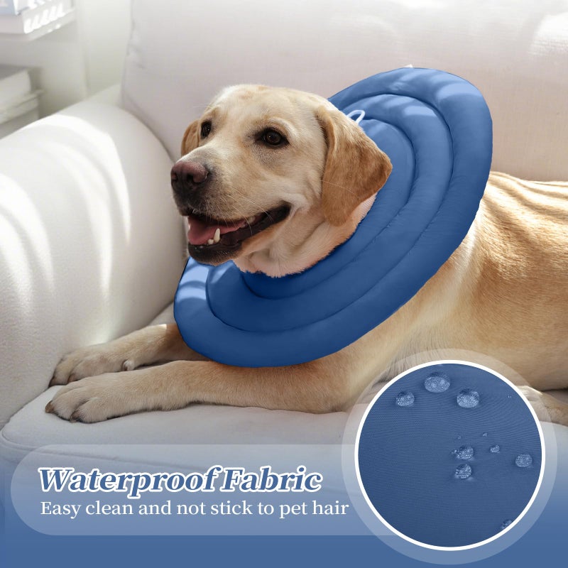IDOMIK Dog Recovery Collar, Waterproof Soft Dog Cone After Surgery, Comfy Protective Elizabethan Collar Alternative for Dogs Cats, Adjustable Pet Neck Donut Cone Anti-Licking Biting Wounds,Navy,S - Image 3