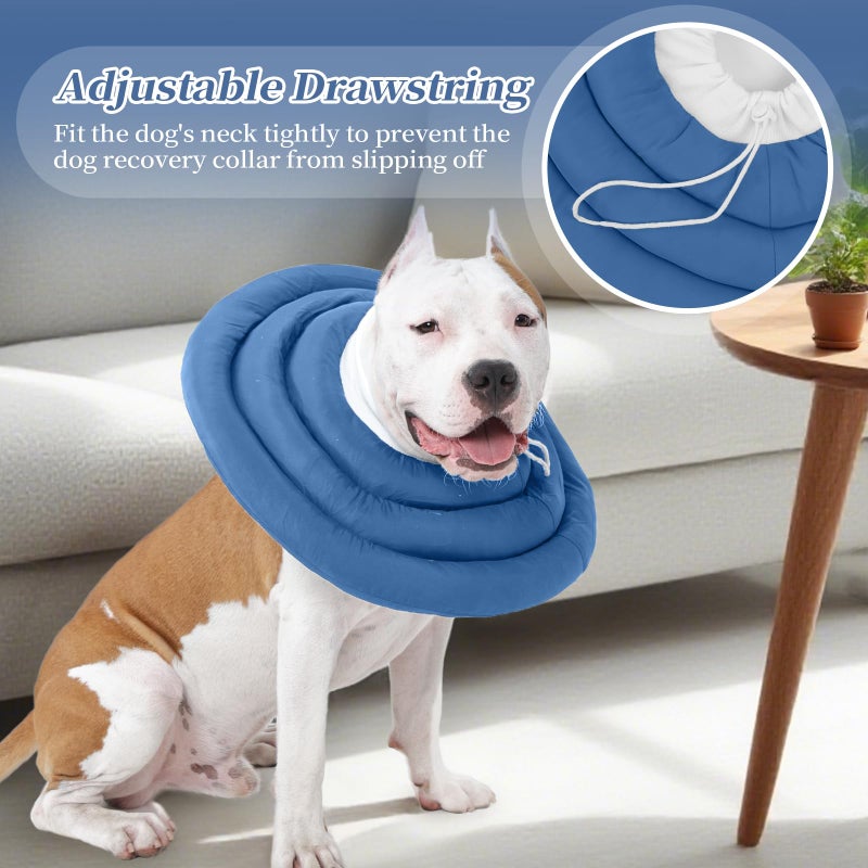 IDOMIK Dog Recovery Collar, Waterproof Soft Dog Cone After Surgery, Comfy Protective Elizabethan Collar Alternative for Dogs Cats, Adjustable Pet Neck Donut Cone Anti-Licking Biting Wounds,Navy,S - Image 5