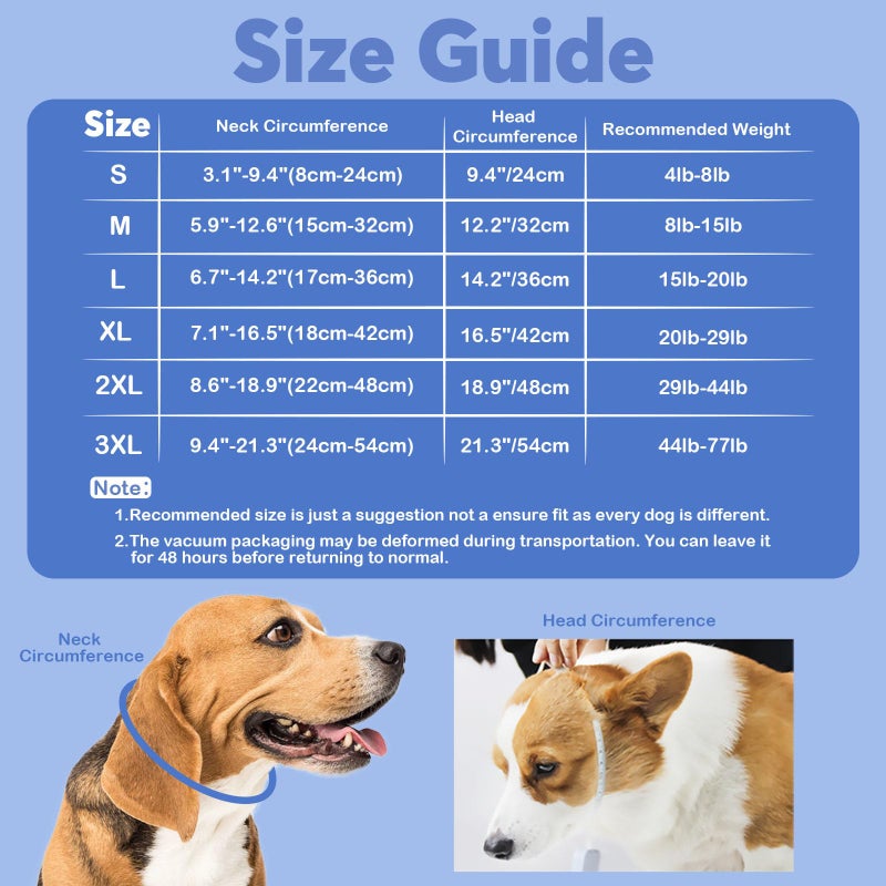 IDOMIK Dog Recovery Collar, Waterproof Soft Dog Cone After Surgery, Comfy Protective Elizabethan Collar Alternative for Dogs Cats, Adjustable Pet Neck Donut Cone Anti-Licking Biting Wounds,Navy,S - Image 2