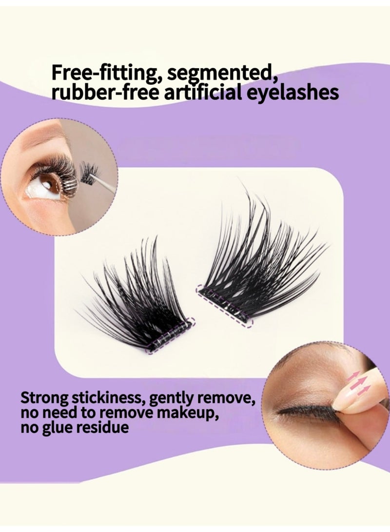 باراكا رموش اصطناعية ذاتية اللصق بمظهر طبيعي، لا تحتاج إلى غراء. تتضمن المجموعة ملقطًا و100 رمش اصطناعي مجزأ قابل لإعادة الاستخدام، مناسبة للمبتدئين، وتتيح لك صنع رموش اصطناعية بنفسك. - Image 2