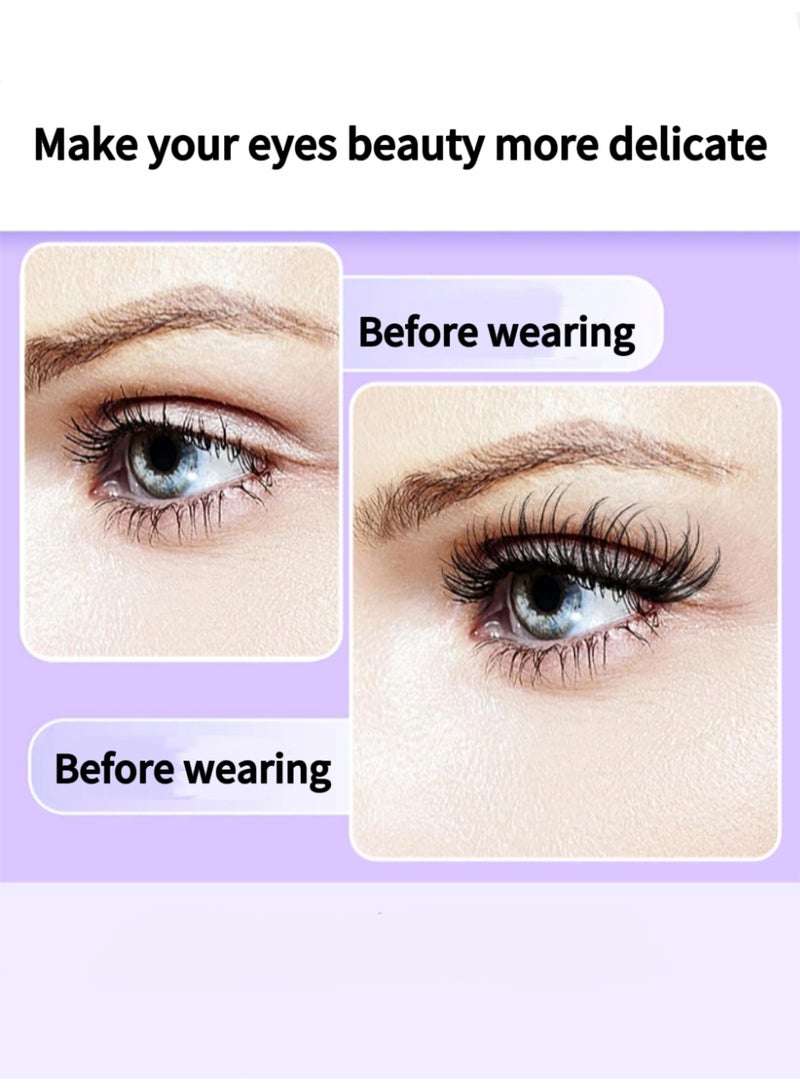 باراكا رموش اصطناعية ذاتية اللصق بمظهر طبيعي، لا تحتاج إلى غراء. تتضمن المجموعة ملقطًا و100 رمش اصطناعي مجزأ قابل لإعادة الاستخدام، مناسبة للمبتدئين، وتتيح لك صنع رموش اصطناعية بنفسك. - Image 4