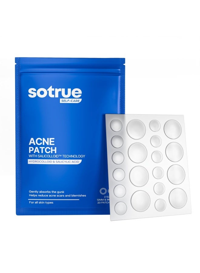 So True Sotrue Acne Pimple Patch for Face (20 dots) | Waterproof Patches for Active Acne | Absorbs Pimple Overnight and Reduces Excess Oil | Facial Patches with Hydrocolloid - Image 1
