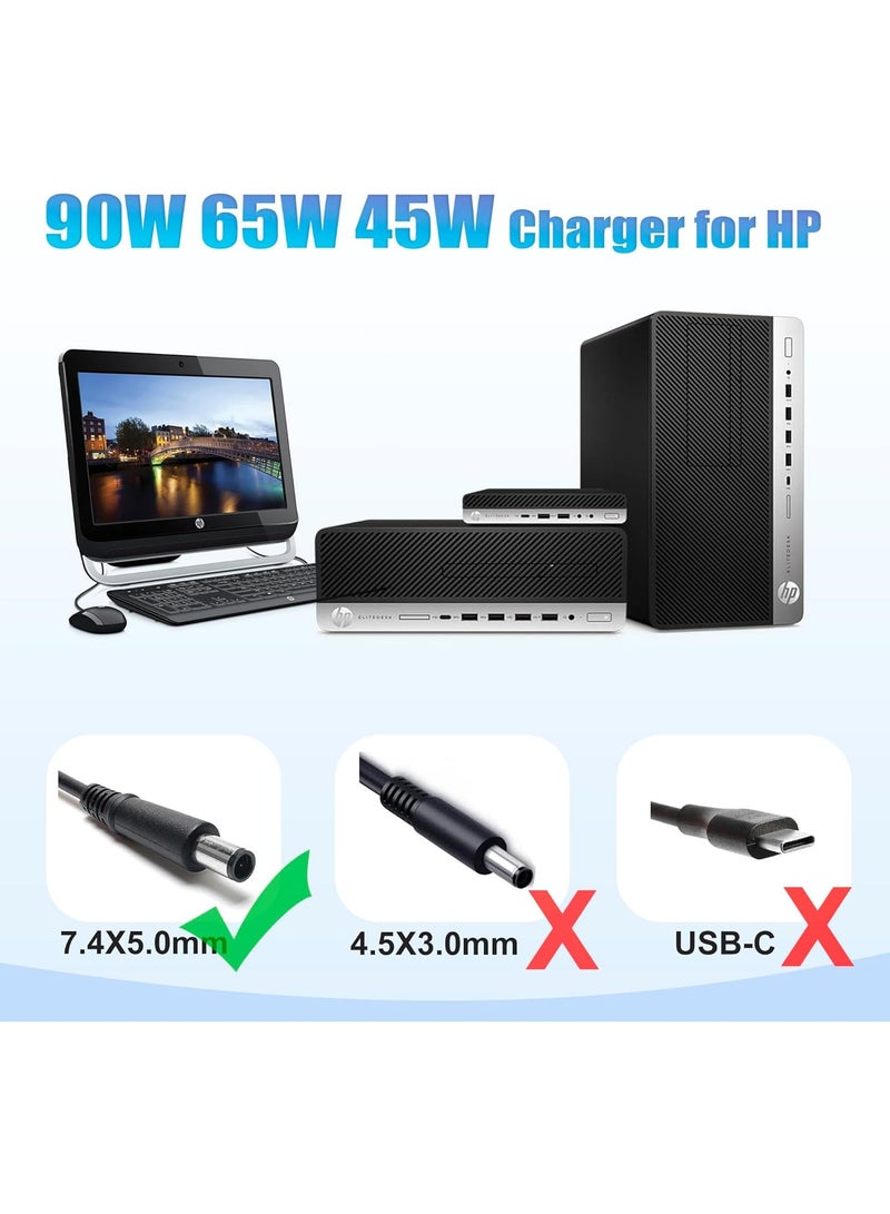 90W 65W Power Supply for HP ProDesk 600, EliteDesk 800, Omni 120 All-in-One, Slimline 260, AC Adapter Charger for Mini Desktop PC - Image 5