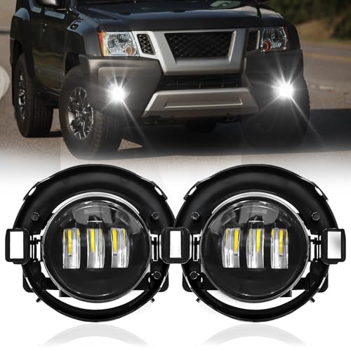 OKSIWA LED Fog Lights for 2010-2017 Nissan Frontier, 2005-2015 Nissan Xterra - LED Driving Fog Lamps Replacement with Wiring Harness, Switch Kit (Only Fit for Plastic Bumper) - Image 1
