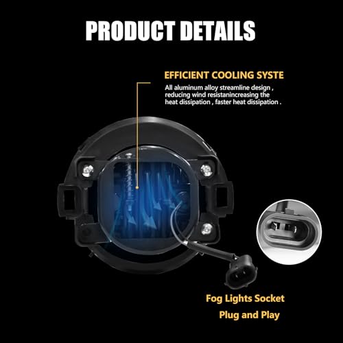 OKSIWA LED Fog Lights for 2010-2017 Nissan Frontier, 2005-2015 Nissan Xterra - LED Driving Fog Lamps Replacement with Wiring Harness, Switch Kit (Only Fit for Plastic Bumper) - Image 5