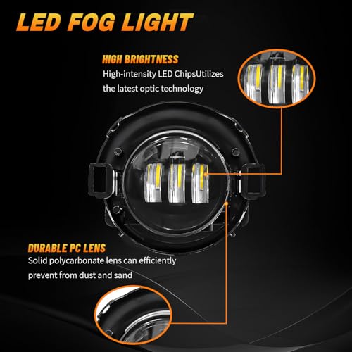 OKSIWA LED Fog Lights for 2010-2017 Nissan Frontier, 2005-2015 Nissan Xterra - LED Driving Fog Lamps Replacement with Wiring Harness, Switch Kit (Only Fit for Plastic Bumper) - Image 2