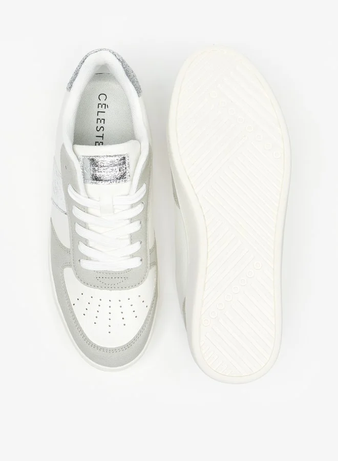 سيليست Women's Textured Lace-Up Low Ankle Sneakers