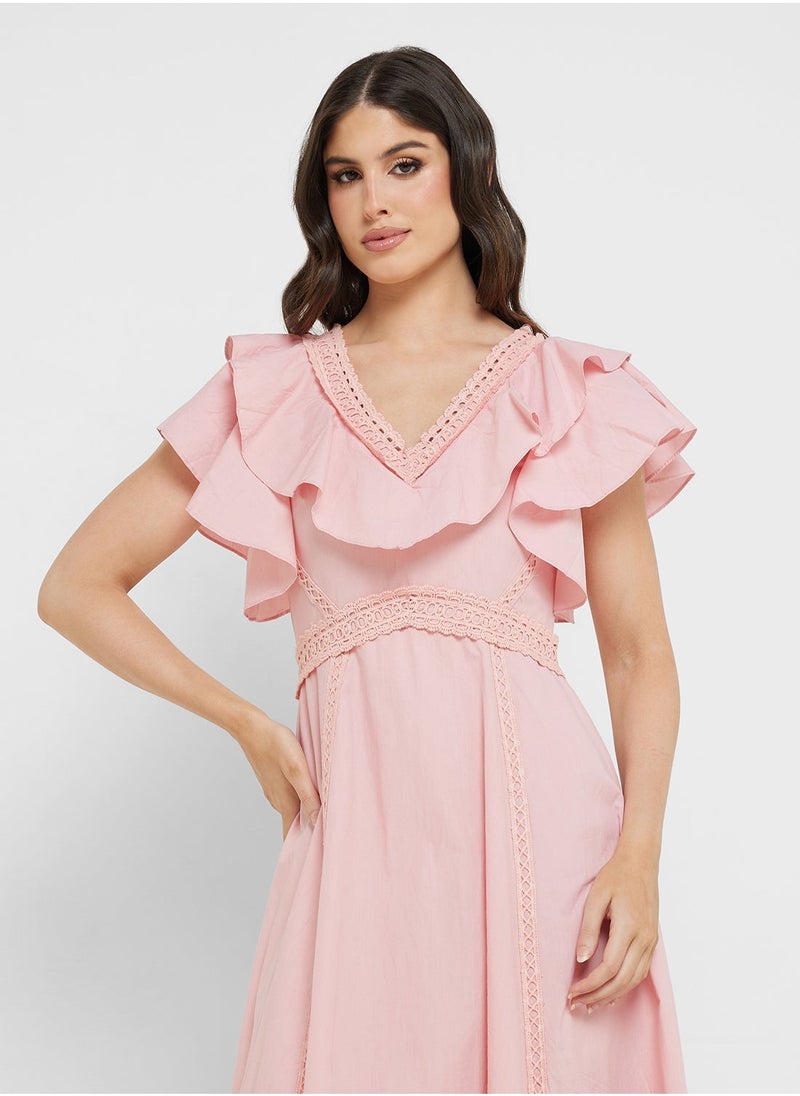 Frock and Frill Ruffled Cotton Maxi Dress  - Image 3
