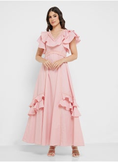 Frock and Frill Embellished Ruffles Midi Dress  - Image 4
