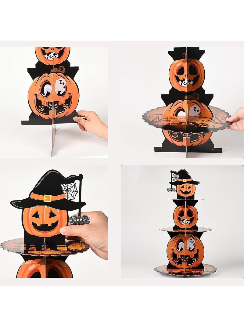 2-Pack Cupcake Stand Set, 3-Tier Cardboard Cupcake Tower, Holds 24 Cupcakes, Dessert Stand, Perfect for Birthday Baby Shower Party Decoration Halloween - Image 5