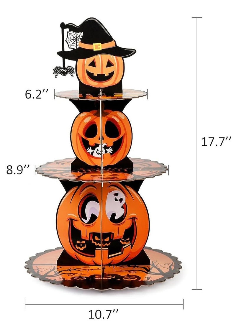 2-Pack Cupcake Stand Set, 3-Tier Cardboard Cupcake Tower, Holds 24 Cupcakes, Dessert Stand, Perfect for Birthday Baby Shower Party Decoration Halloween - Image 3