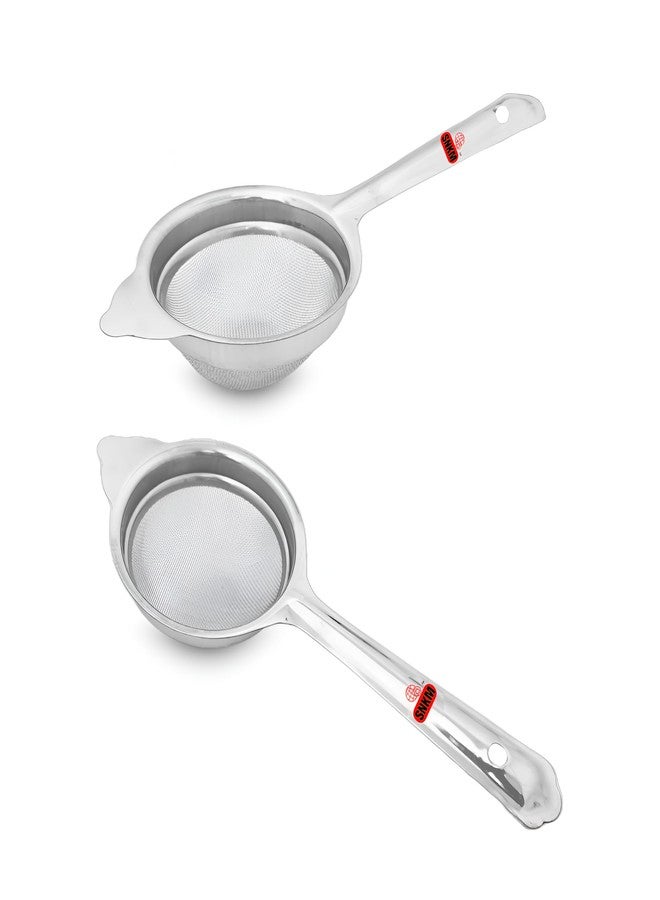SNKM Stainless Steel Tea Coffee, Juice Stainer Net Mesh Chakni for Home Kitchen (Small Size, 24 Cm Dia, Steel, Pack of 2) - Image 1