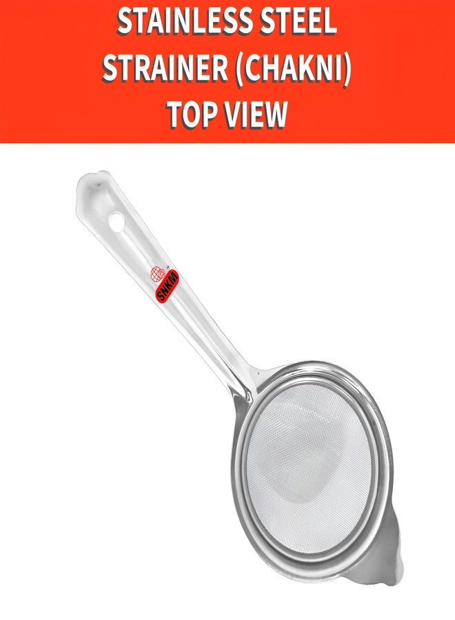 SNKM Stainless Steel Tea Coffee, Juice Stainer Net Mesh Chakni for Home Kitchen (Small Size, 24 Cm Dia, Steel, Pack of 2) - Image 5
