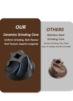 NNEWVANTE Manual Coffee Grinder, Ceramic Burr Coffee Grinder Manual Adjustable for Fine/Coarse Grind, Portable Spice Grinder with Cleaning Brush for Home, Travel, Camping  - Image 4