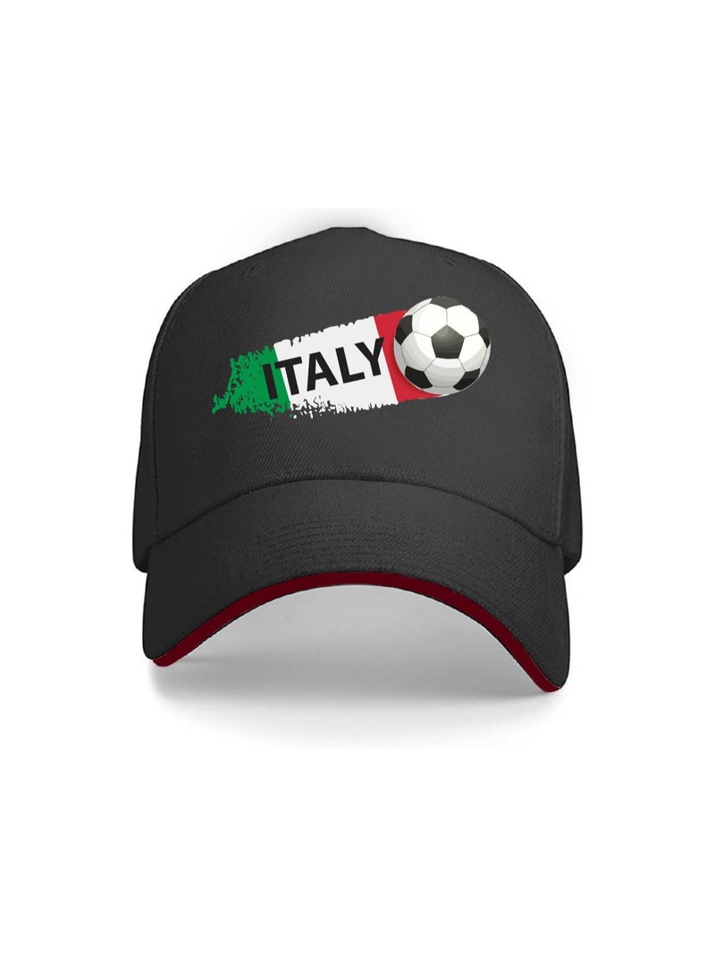 برينت شوب فور مي قبعة كرة القدم الإيطالية للجنسين للبالغين لكل من الرجال والنساء مع إغلاق بإبزيم معدني قابل للتعديل - مثالية لمحبي كرة القدم وأيام المباريات والأنشطة الخارجية والارتداء اليومي - Image 1