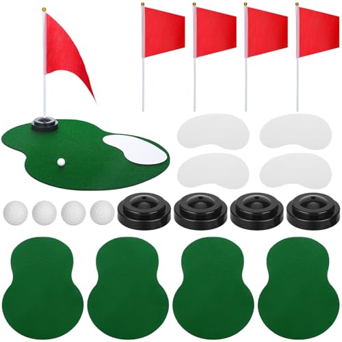 Tinideya 4 Set Golf Centerpieces Table Decorations Golf Party Supplies Including Ball Sand Trap Red Flag Plastic Flag Stand for Sport Themed Birthday Party Decor - Image 1