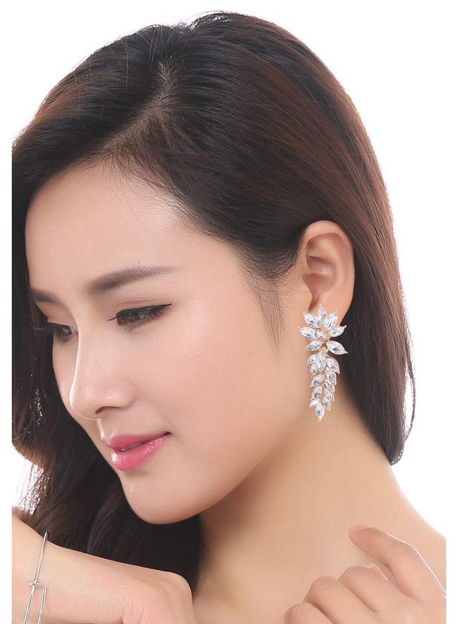 YouBella Jewellery Gifts Stylish Latest Western Ear rings Gold Plated Crystal Earrings for Girls and Women (White) - Image 2