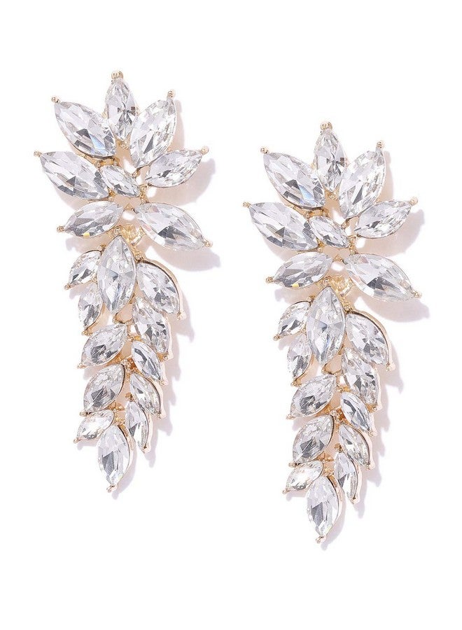 YouBella Jewellery Gifts Stylish Latest Western Ear rings Gold Plated Crystal Earrings for Girls and Women (White) - Image 5