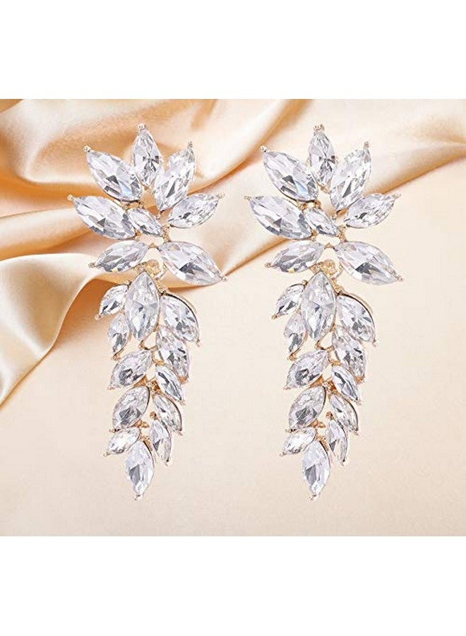 YouBella Jewellery Gifts Stylish Latest Western Ear rings Gold Plated Crystal Earrings for Girls and Women (White) - Image 3
