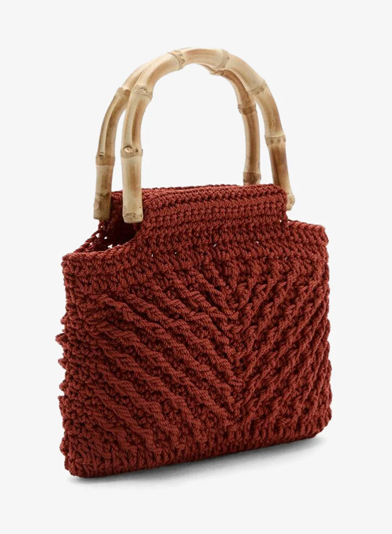 مانجو Bamboo Handle Handbag