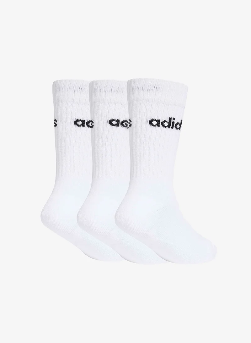 Adidas Kids 3 Pack Linear Crew Socks