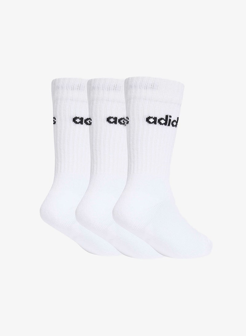 Adidas Kids 3 Pack Linear Crew Socks - Image 2