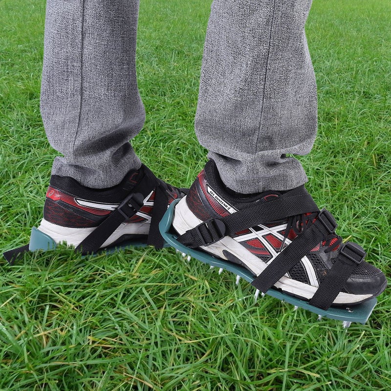 1 Pair of Lawn Aerator Sandals Soil Loosening Aerator Spiked Shoes Gardening Tool(4 Straps) - Image 4