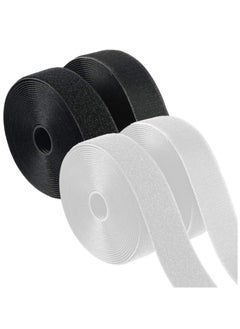 Generic Set of 2 | 1 Inch Hook and Loop Straps | Black & White | 25 Yards per Roll | Non-Adhesive Fastening Tape for Sewing, Crafting, DIY, Apparel, Home Décor, Organization, and Seasonal Projects  - Image 1