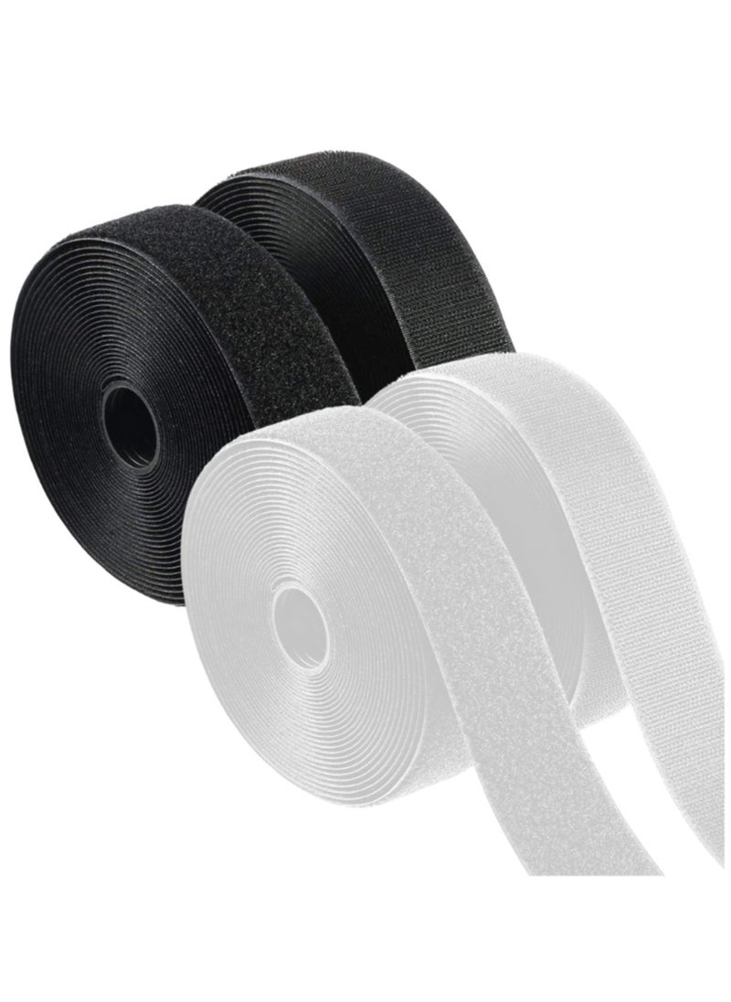 Generic Set of 2 | 1 Inch Hook and Loop Straps | Black & White | 25 Yards per Roll | Non-Adhesive Fastening Tape for Sewing, Crafting, DIY, Apparel, Home Décor, Organization, and Seasonal Projects  - Image 1